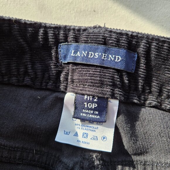 Lands End Fit 2 Corduroy Pants Sz 10P Black - Picture 6 of 6